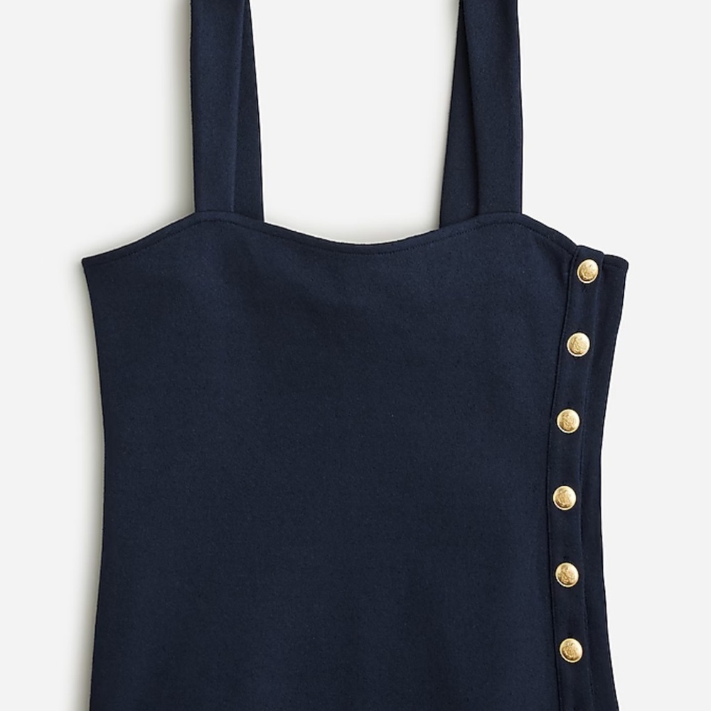 J. Crew Navy Blue Button-Accent Women's Top NWT Size M